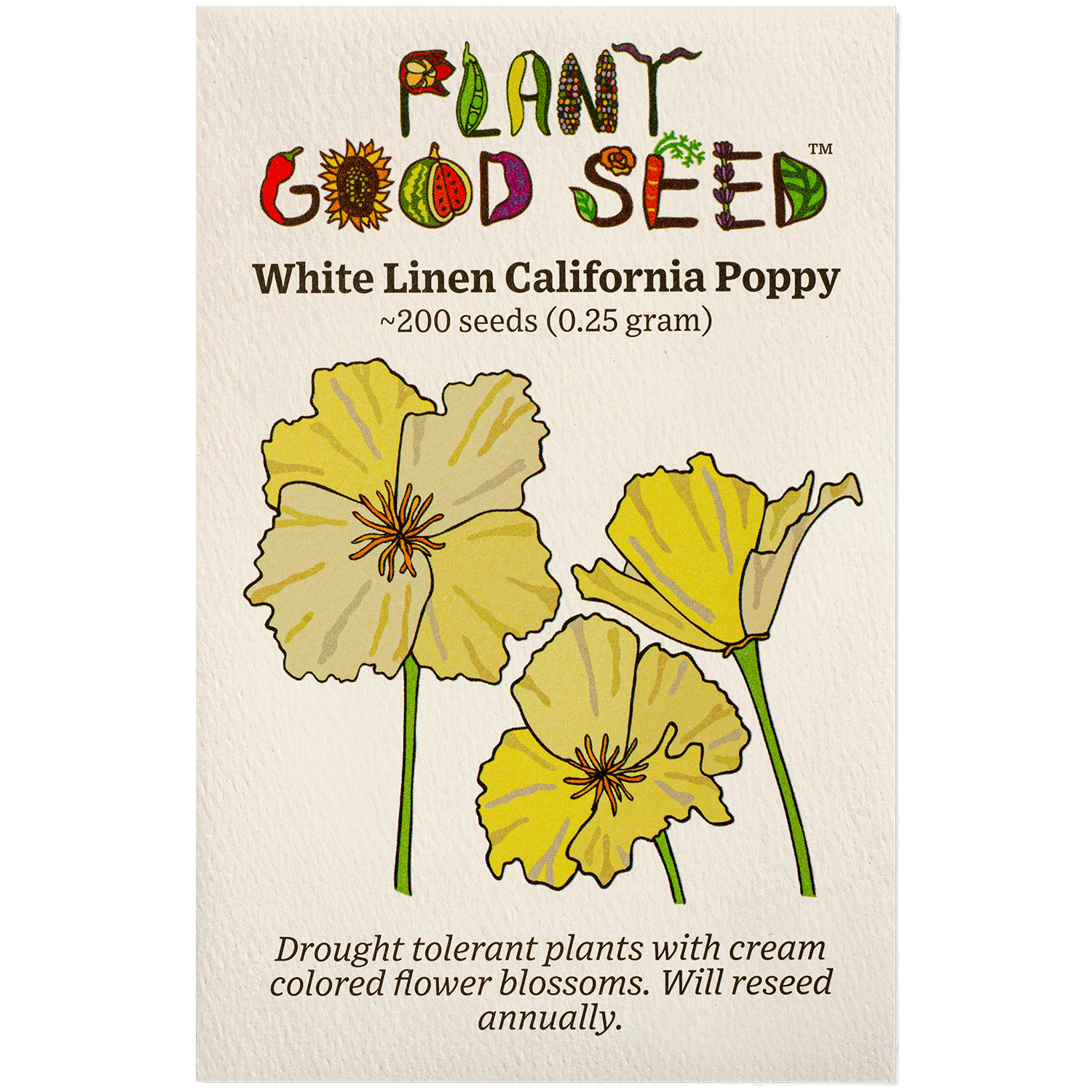 White Linen California Poppy